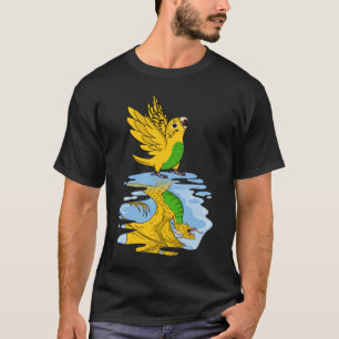 Papagei & Drache Reflexion I Gelber Wellensittich T-Shirt