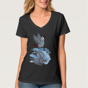 Papagei & Drache Spiegelung I Afrikanischer Grau T-Shirt