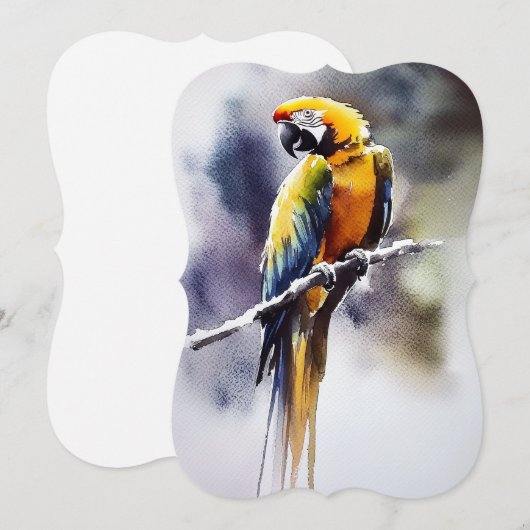 Papagei Feiertagskarte (Vorne/Hinten)