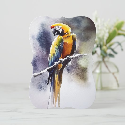 Papagei Feiertagskarte (Stehend Vorderseite)