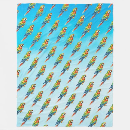 Papagei Fleecedecke (Vorderseite)