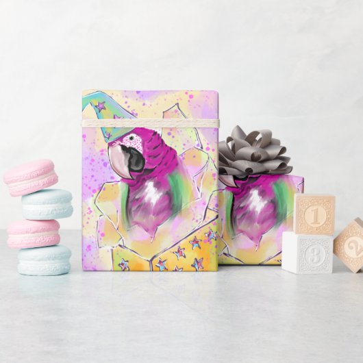 Papagei Geschenkpapier (Babyparty)