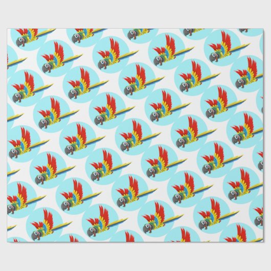 Papagei Geschenkpapier (Flach)