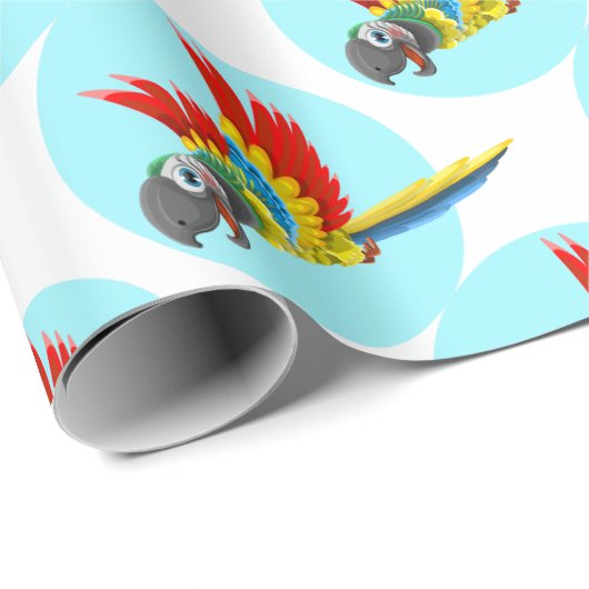 Papagei Geschenkpapier (Rolleneckpunkt)