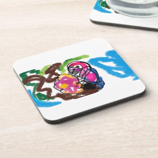 Papagei Getränkeuntersetzer (Linke Seite)