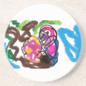 Papagei Getränkeuntersetzer (Vorne)