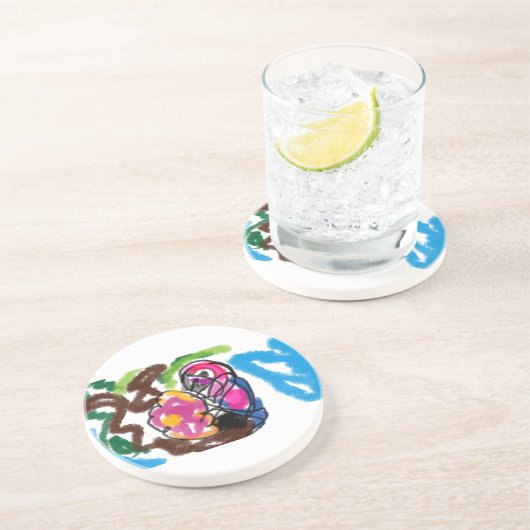 Papagei Getränkeuntersetzer (Seite)