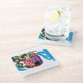 Papagei Glasuntersetzer (Schrägansicht)