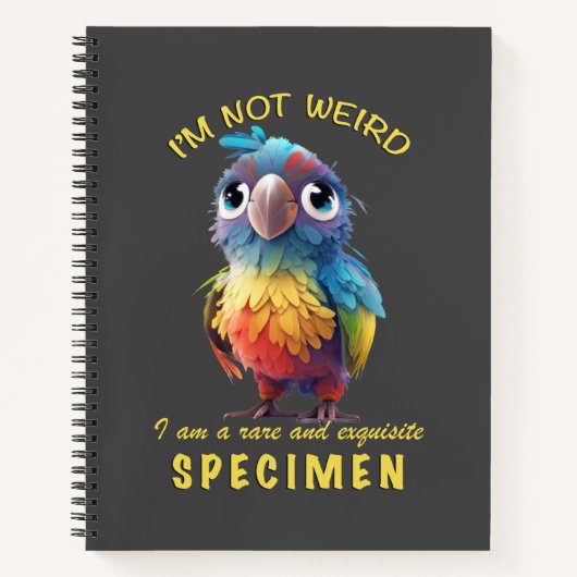 Papagei ich bin nicht komisch ich bin seltene exqu notizblock (Vorderseite)