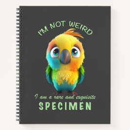 Papagei ich bin nicht komisch ich bin seltene exqu notizblock