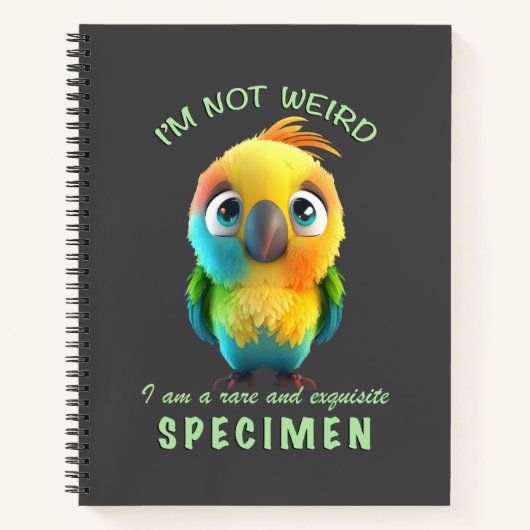 Papagei ich bin nicht komisch ich bin seltene exqu notizblock (Vorderseite)