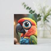 Papagei im Dschungelanime, Postüberqueren der Post Postkarte (Stehend Vorderseite)