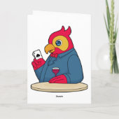 Papagei im Poker mit Poker-Karten Karte (Rückseite)