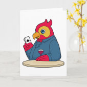 Papagei im Poker mit Poker-Karten Karte (Gelbe Blume)