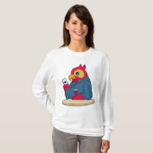 Papagei im Poker mit Poker-Karten T-Shirt (Vorne ganz)