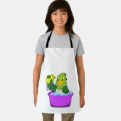 Papagei in der Badewanne mit Duck Schürze (Insitu)