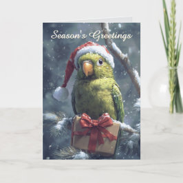 Papagei in der Weihnachtsmannmütze Weihnachtskarte Karte