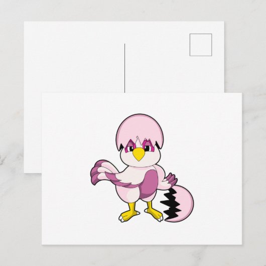 Papagei in Ei mit Eggshell.PNG Postkarte (Vorne/Hinten)