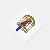 Papagei in einem Käfigpapier Napkins Serviette (Ecke)