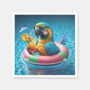 Papagei in einem Pool Serviette