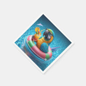 Papagei in einem Pool Serviette (Ecke)