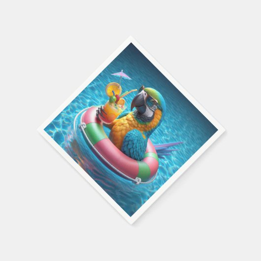 Papagei in einem Pool Serviette (Ecke)