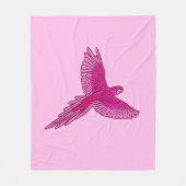 Papagei in Flight, Fuchsia und Eispink Fleecedecke (Vorderseite)