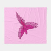 Papagei in Flight, Fuchsia und Eispink Fleecedecke (Vorderseite (Horizontal))