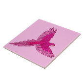 Papagei in Flight, Fuchsia und Eispink Fliese (Seite)