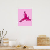 Papagei in Flight, Fuchsia und Eispink Poster (Küche)