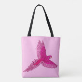 Papagei in Flight, Fuchsia und Eispink Tasche (Rückseite)