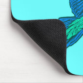 Papagei in Flug, Aqua und Cobalt Blue Mousepad (Ecke)