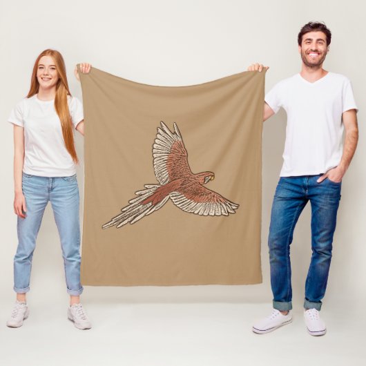 Papagei in Flug, Rost, Creme und Camel Tan Fleecedecke (Beispiel)