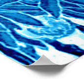 Papagei in Jungle-Umgebung, Indigoblau und Weiß Poster (Ecke)