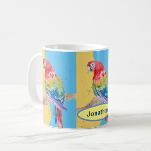 Papagei-Kinder Jungen Name Pastel Blaue Tasse