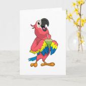 Papagei & Kokosnuss mit Trinkstroh Karte (Gelbe Blume)