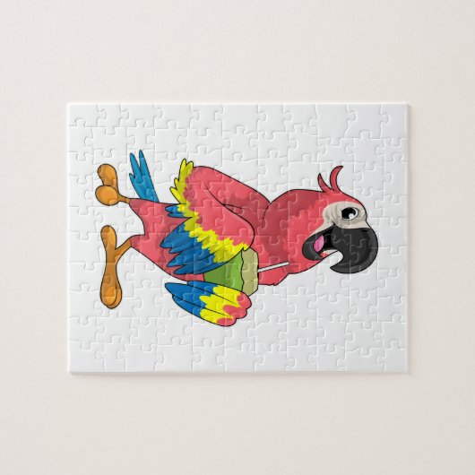 Papagei & Kokosnuss mit Trinkstroh Puzzle (Horizontal)