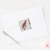 Papagei: Lory oder Collared Quadratischer Aufkleber (Umschlag)