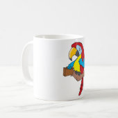 Papagei mit Aktentasche Kaffeetasse (Vorderseite Links)