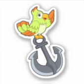 Papagei mit Anchor Aufkleber (Vorderseite)