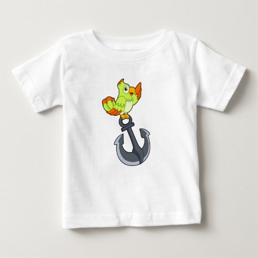 Papagei mit Anchor Baby T-shirt (Vorderseite)