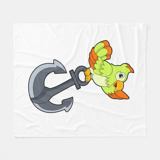Papagei mit Anchor Fleecedecke (Vorderseite (Horizontal))