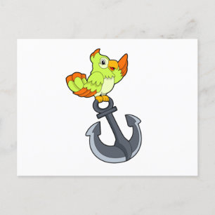 Papagei mit Anchor Postkarte