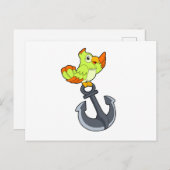 Papagei mit Anchor Postkarte (Vorne/Hinten)