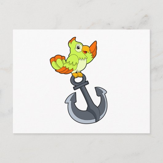 Papagei mit Anchor Postkarte (Vorderseite)