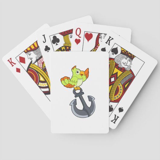 Papagei mit Anchor Spielkarten (Rückseite)