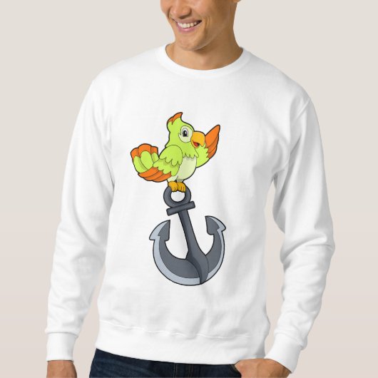 Papagei mit Anchor Sweatshirt (Vorderseite)