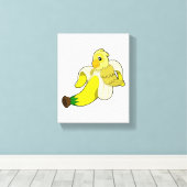 Papagei mit Banane Leinwanddruck (Insitu (Holzboden))