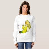 Papagei mit Banane Sweatshirt (Vorne ganz)