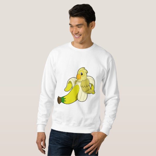 Papagei mit Banane Sweatshirt (Vorne ganz)